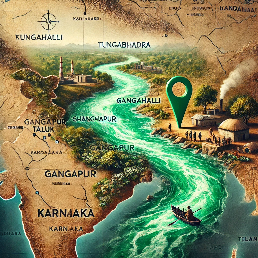 Case of Tungabhadra River water turning green: