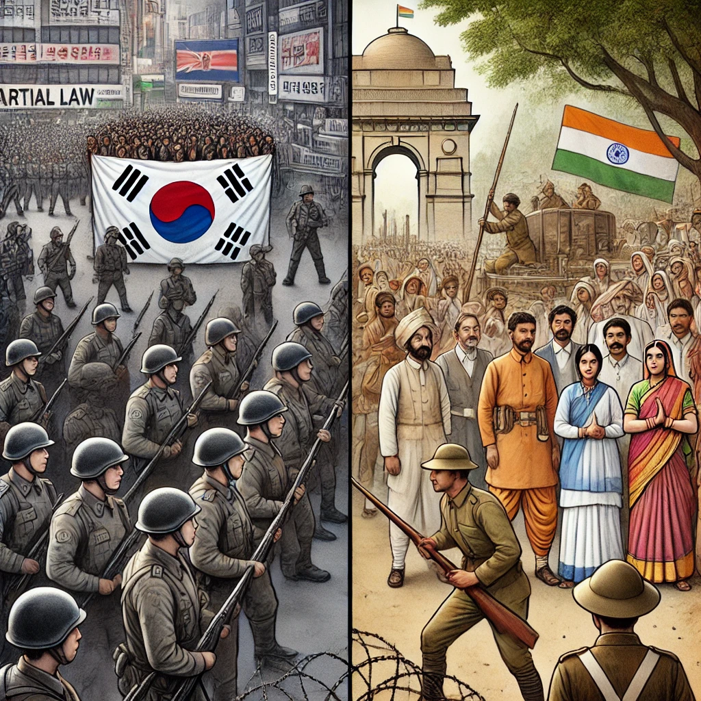 South Korea: Martial law, martial law in india